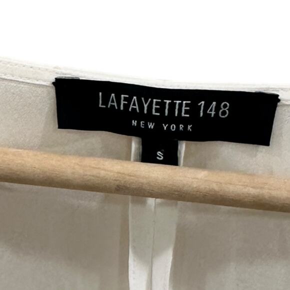 LAFAYETTE 148 Ruched Sleeve Silk Blouse - Picture 7 of 7